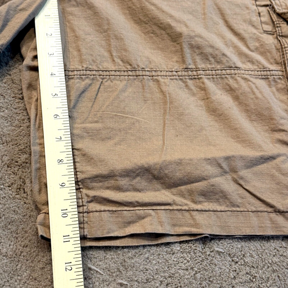 Lot of 2 Plugg Cargo Shorts Mens 48 Beige Blue Cotton Flat Front Zip Fly Casual - Picture 7 of 8